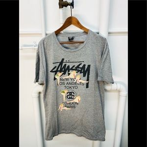 Stussy | Shirts | Vintage Stussy Tee Shirt Gray Large 0s Y2k Pin